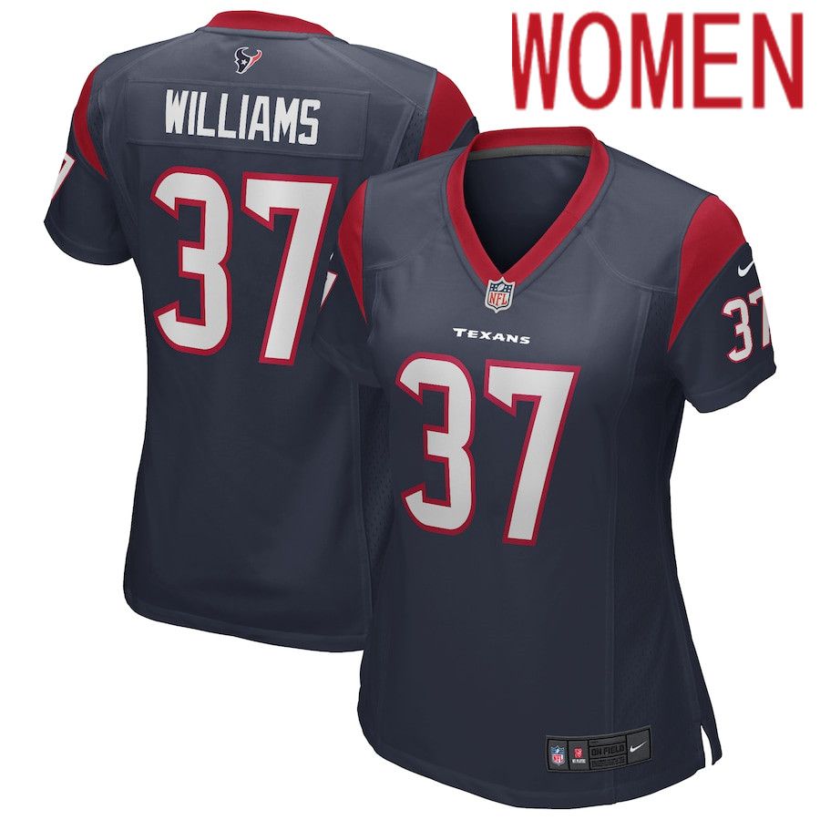 Women Houston Texans #37 Domanick Williams Nike Navy Game Retired Player NFL Jersey->women nfl jersey->Women Jersey